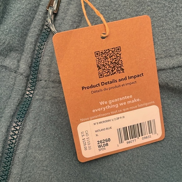 New with Tags Patagonia size XL women’s 1/2 Zip Microdini - Picture 3 of 7